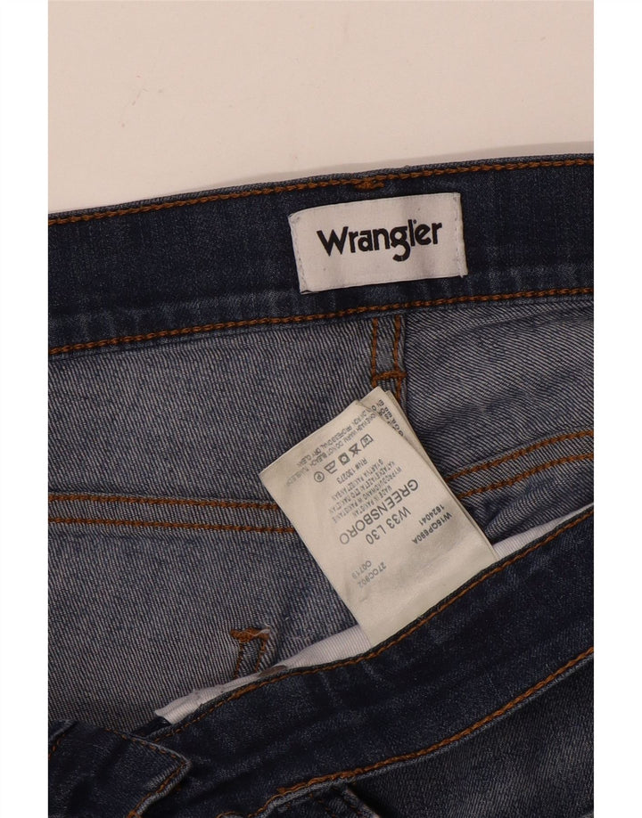 Blugi pentru bărbați Wrangler Greensboro Slim W33 L30 Poliester bleumarin