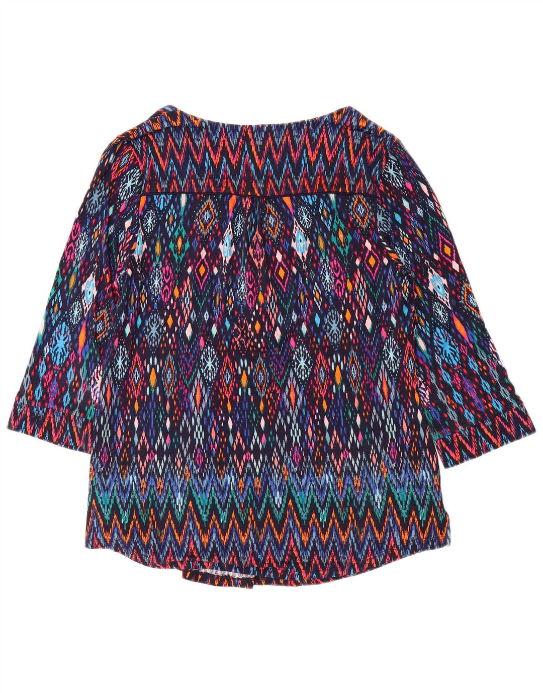 MONSOON Bluză cu mâneci 3/4 pentru femei UK 10 Ikat multicolor mic