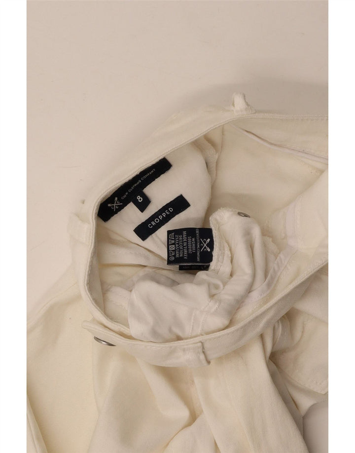 CREW CLOTHING Blugi tăiați pentru femei cu talie joasă UK 8 Mici L26 L23 Alb