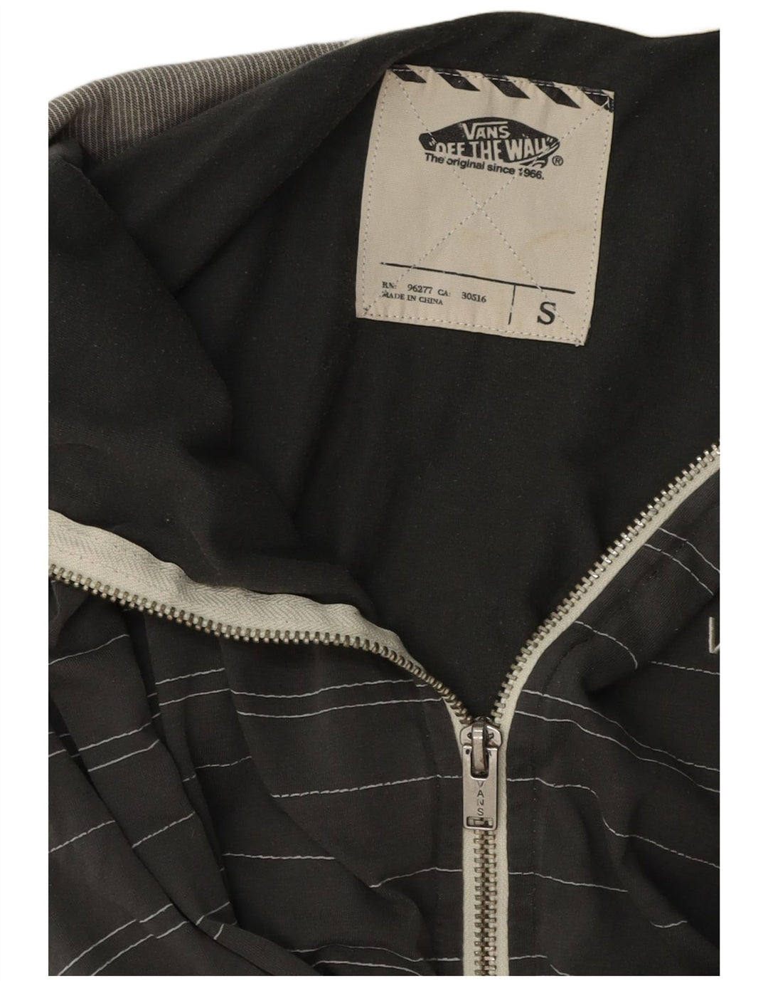 Pulover Vans pentru bărbați, cu fermoar, bumbac cu dungi mici, gri