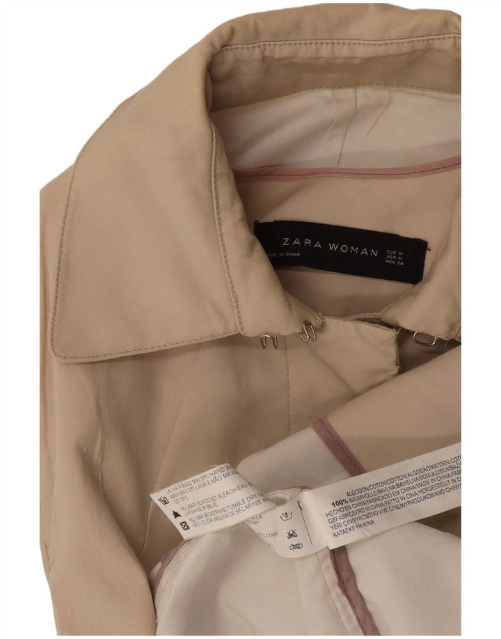 Trench pentru femei Zara UK 12 Bumbac Bej Mediu