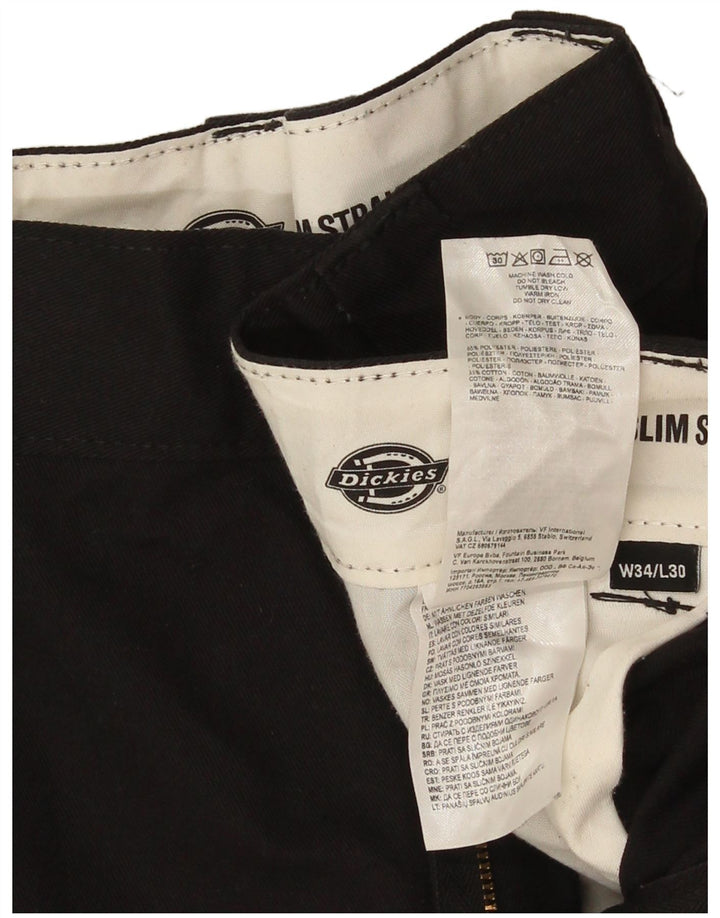 Pantaloni chino slim drepti pentru bărbați Dickies L34 L30 Poliester negru