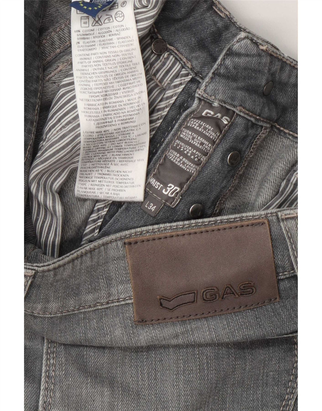 Blugi slim pentru femei Gas W30 L34 bumbac gri