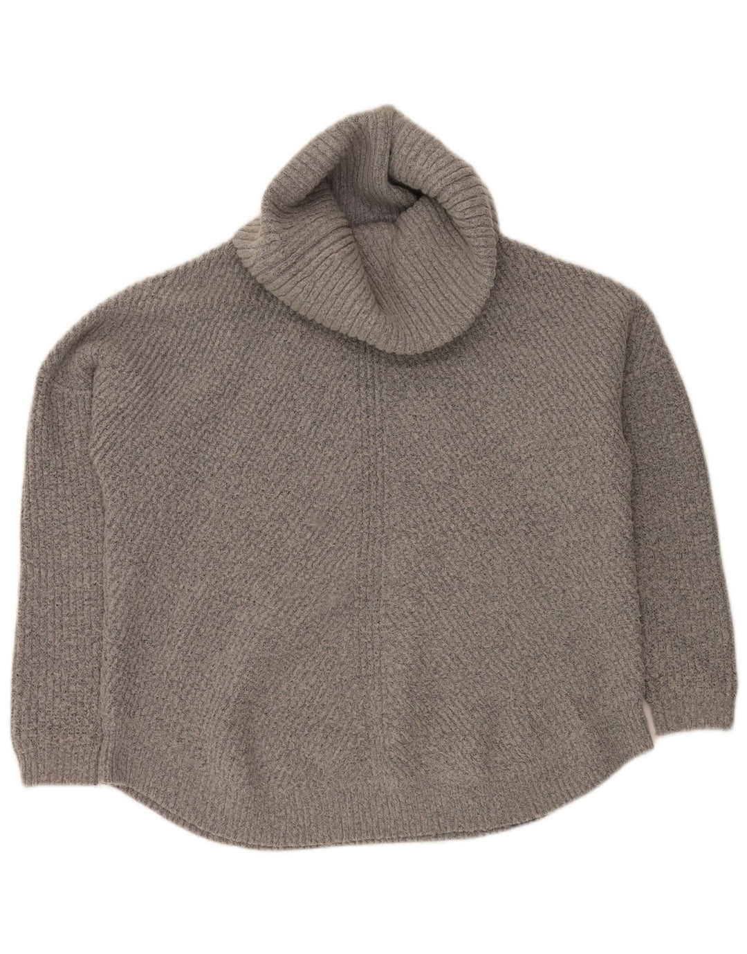 VINTAGE Pulover supradimensionat pentru femei cu gât rulat, UK 16, mare, gri