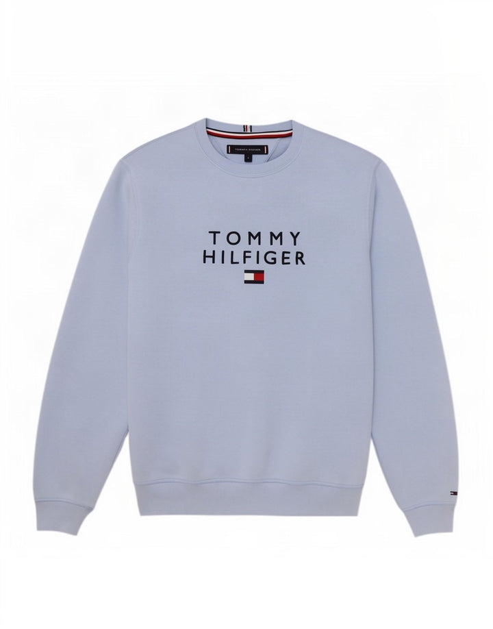Hanorac grafic pentru bărbați Tommy Hilfiger Pulover mic, albastru, bumbac