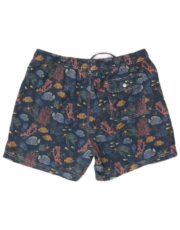 Pantaloni scurți de înot pentru bărbați John Lewis, cu model abstract, poliester mari, albastru