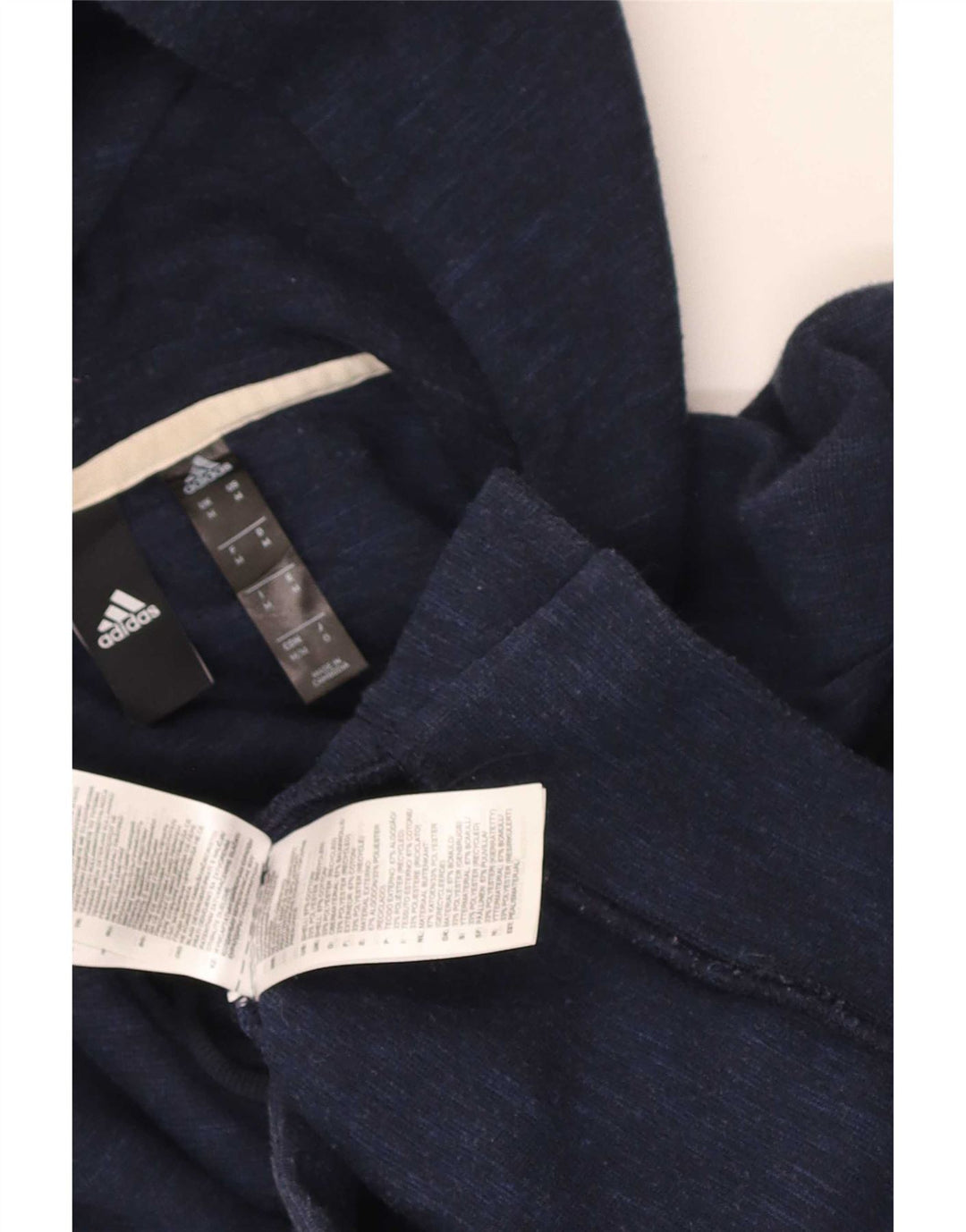 Pulover Adidas pentru bărbați, cu fermoar, bumbac, albastru, mediu