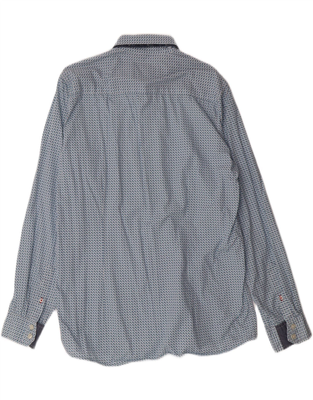 JOE BROWNS Mens Shirt Large Blue Geometric Cotton
