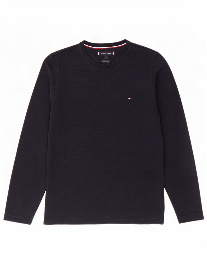 Top pentru bărbați Tommy Hilfiger cu mânecă lungă, mic, bleumarin, bumbac