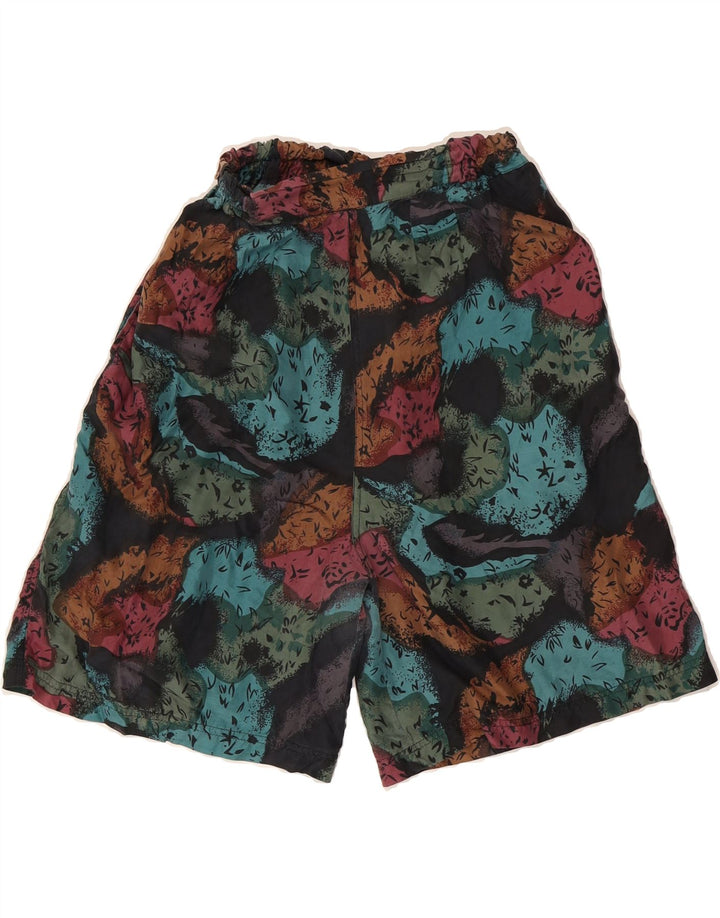 VINTAGE Womens Abstract Pattern High Waist Shorts Small W26 Multicoloured Vintage Vintage and Second-Hand Vintage from Messina Hembry 