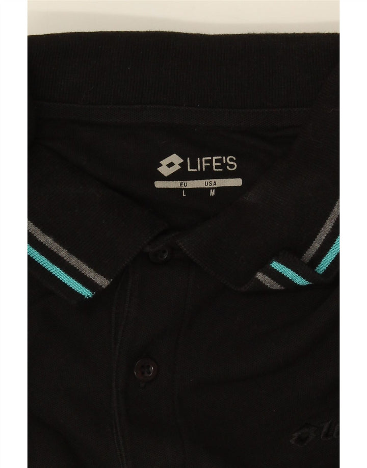 Tricou polo Lotto Life's pentru bărbați, mediu negru