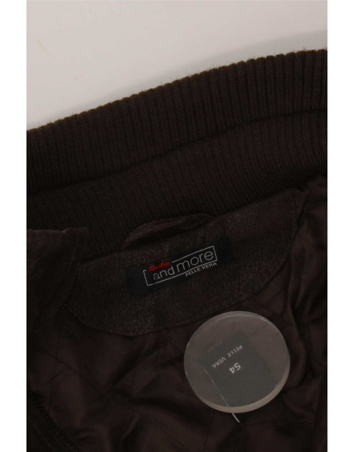 Jachetă militară din piele pentru bărbați Bata and More IT 54 2XL maro