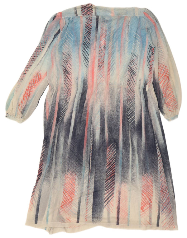 Rochie maxi cu mânecă lungă vintage pentru femei IT 48 XL, cu dungi multicolore