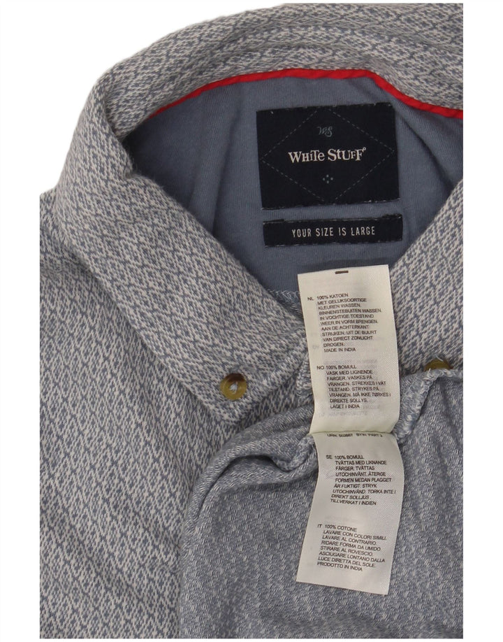 Cămașă polo pentru bărbați White Stuff, mare, albastru, bumbac Ikat