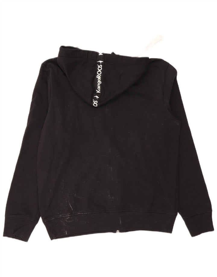 Pulover cu glugă cu fermoar grafic KANGAROOS pentru bărbați, bumbac mediu negru