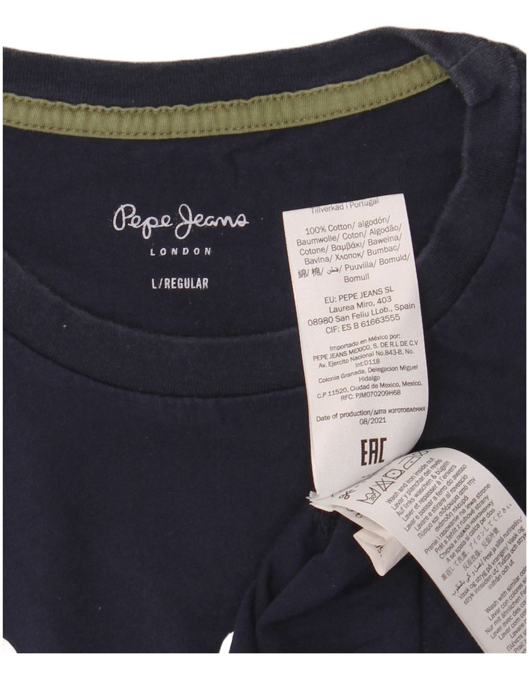 PEPE JEANS Tricou grafic pentru bărbați, cu croială obișnuită. Top mare din bumbac bleumarin