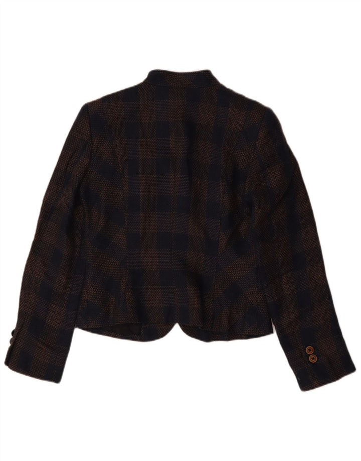 Jachetă pentru femei Brooks Brothers Crop Blazer US 4 Small Bleumarin Check