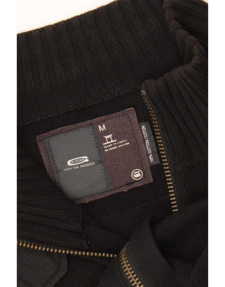 Pulover cardigan cu fermoar complet G-Star pentru bărbați, bumbac mediu negru
