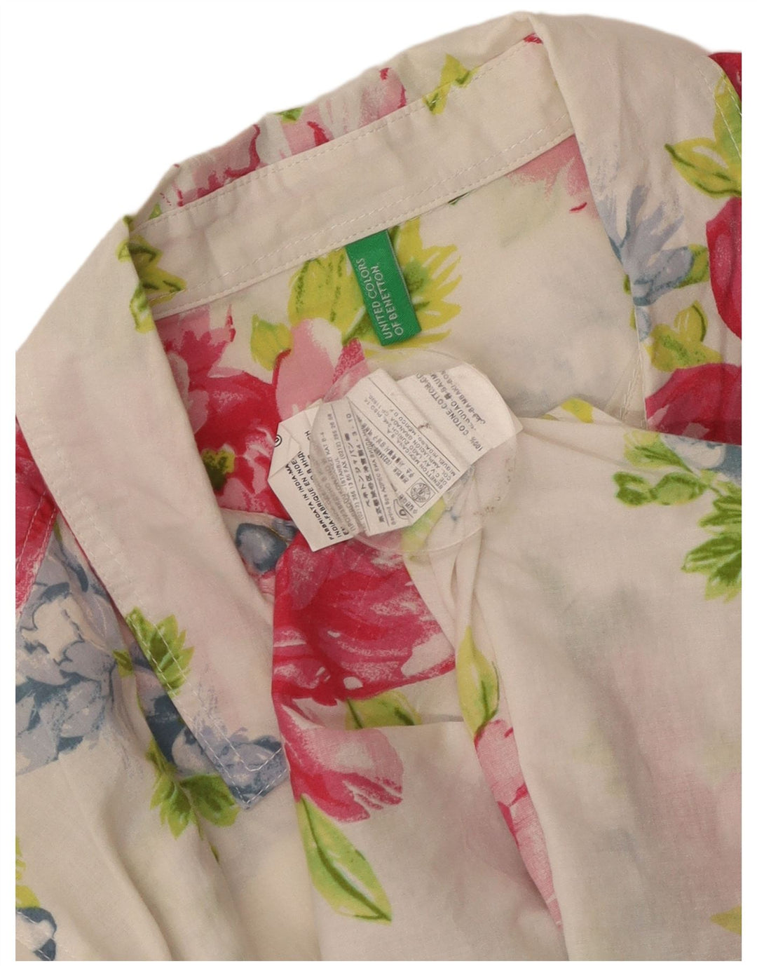 Cămașă Benetton pentru femei UK 16, mare, multicolor, bumbac floral