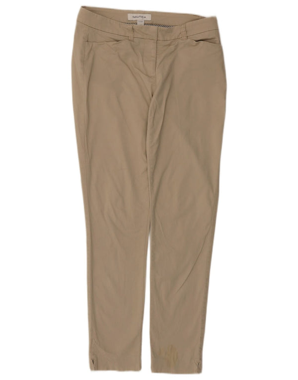 Pantaloni chino conici pentru femei Nautica UK 4 XS W28 L28 bej bumbac