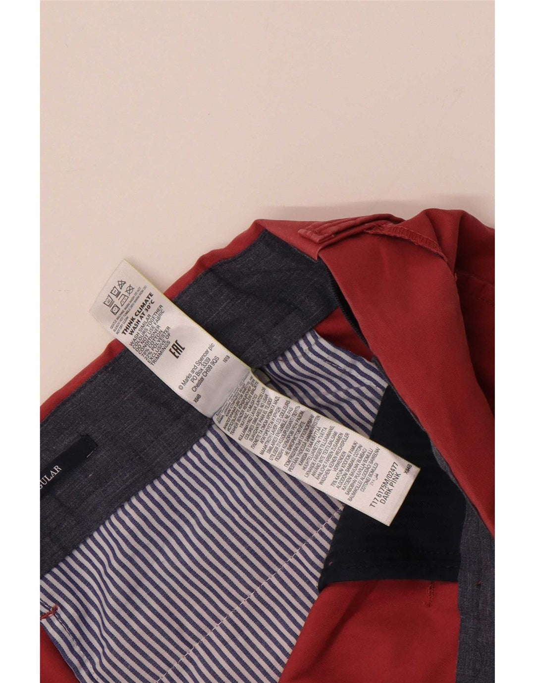 Pantaloni chino obișnuiți pentru bărbați Marks & Spencer L40 L31 bumbac roz