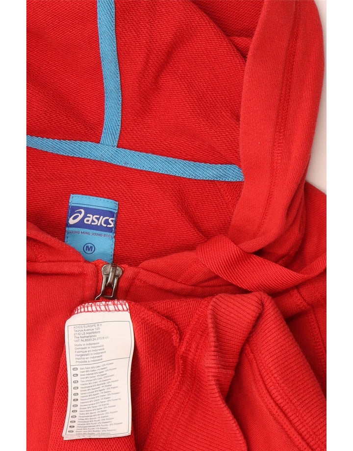 Pulover Asics pentru bărbați, cu fermoar, bumbac roșu mediu