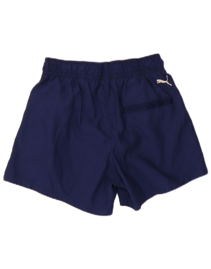 Pantaloni scurti sport grafic Puma pentru bărbați, poliester mici, albastru