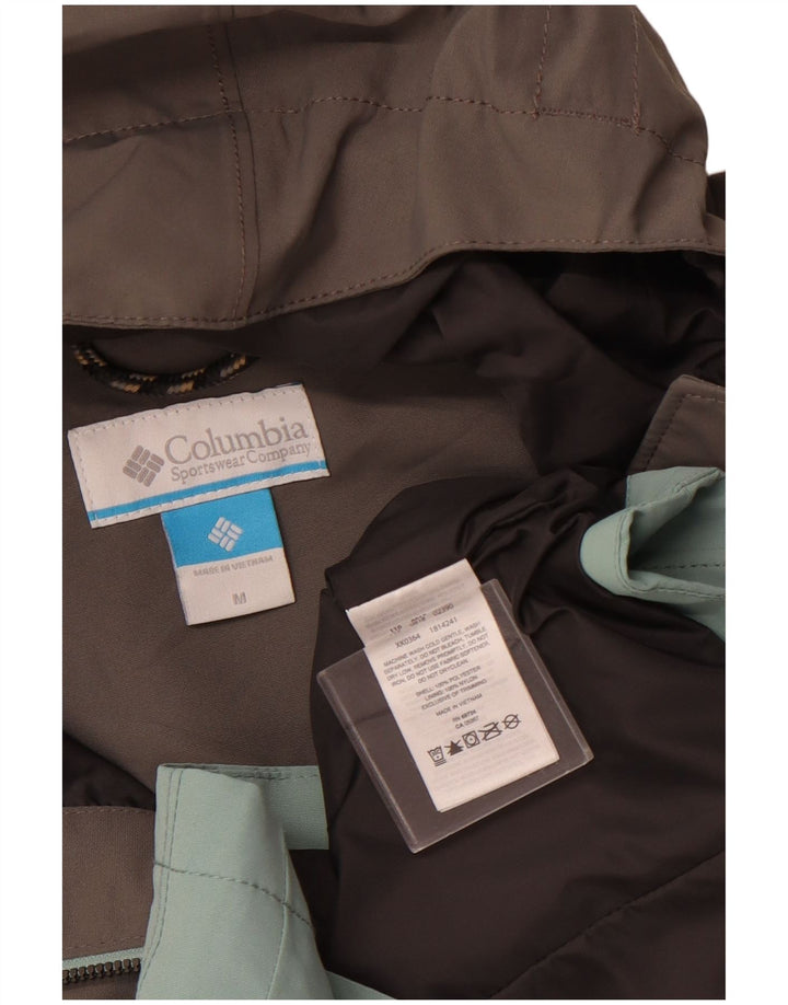 COLUMBIA Pelernă de ploaie cu glugă pentru femei UK 14 Medium Green Colorblock Poliester