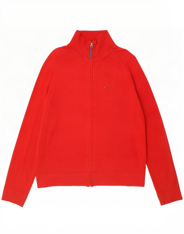 Pulover cardigan cu fermoar complet Tommy Hilfiger pentru bărbați, bumbac roșu XL
