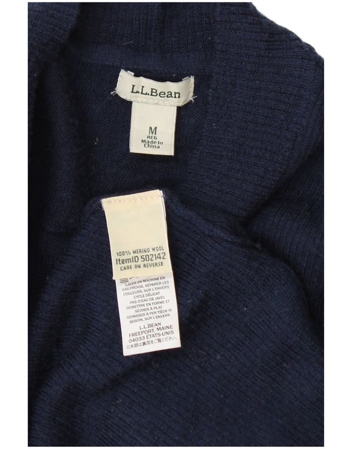 Pulover cardigan deschis pentru femei L.L.Bean UK 14 Mediu Lână bleumarin