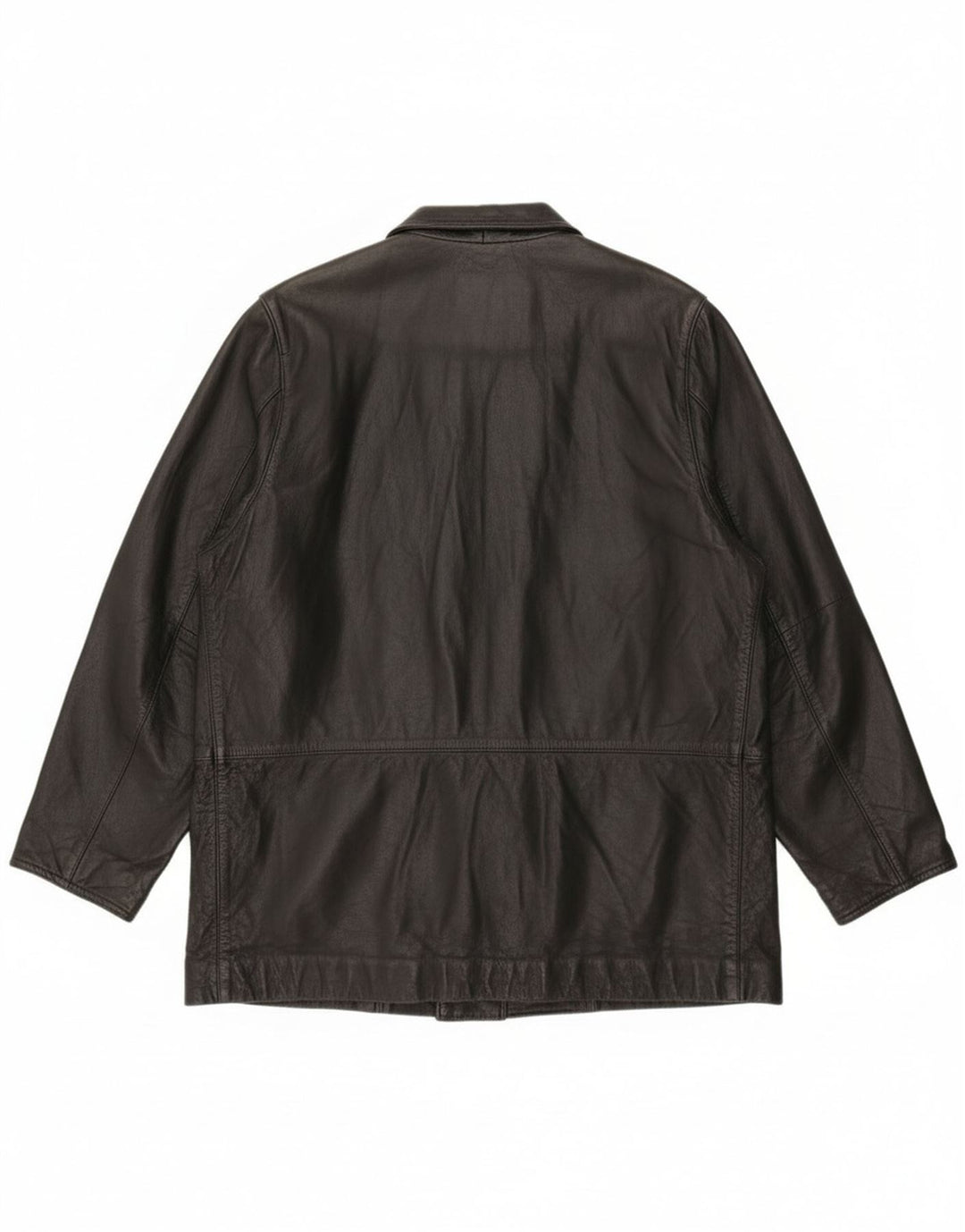 Jachetă de piele vintage pentru femei, cu tăiere largi, EU 46 XL, piele neagră