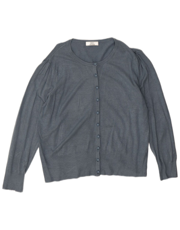 Marks & Spencer Pulover Crop Cardigan pentru Damă UK 14 Large Blue Viscose