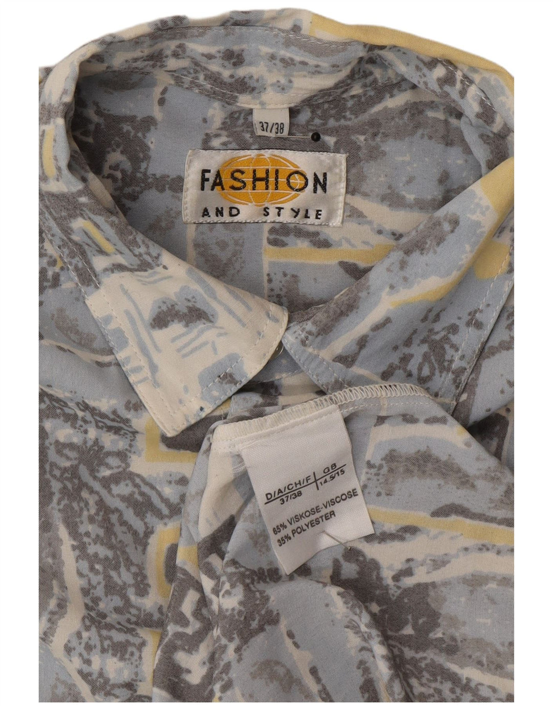 Cămașă Vintage pentru bărbați cu model abstract Mărimea 14 1/5 37/38 Mediu Multicolor