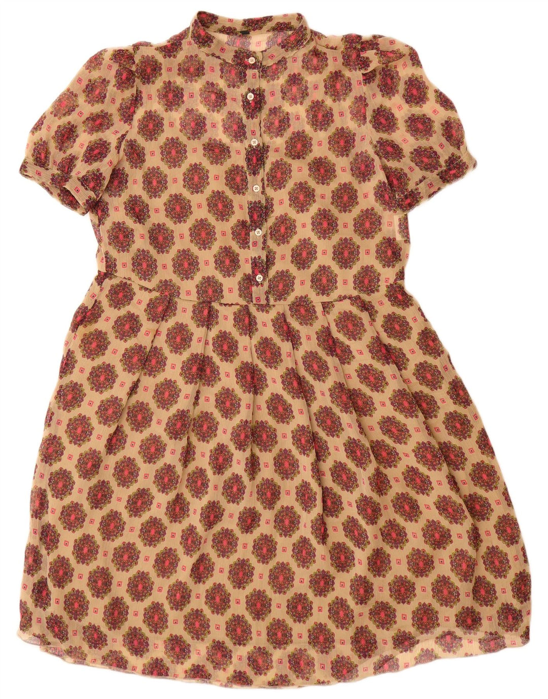 Rochie A-Line Benetton pentru femei UK 12 Medium Bej Floral