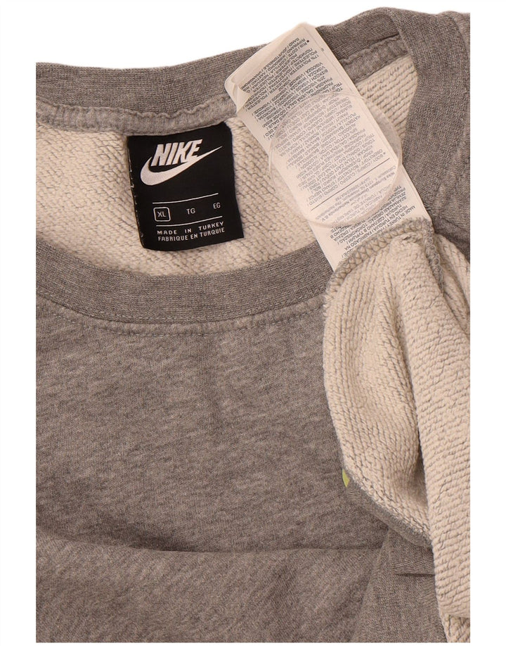 NIKE Mens Graphic Sweatshirt Jumper XL Grey Cotton