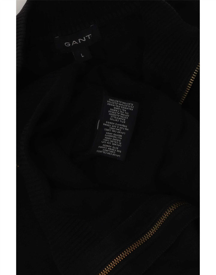 Pulover cardigan pentru bărbați Gant, bumbac negru mare