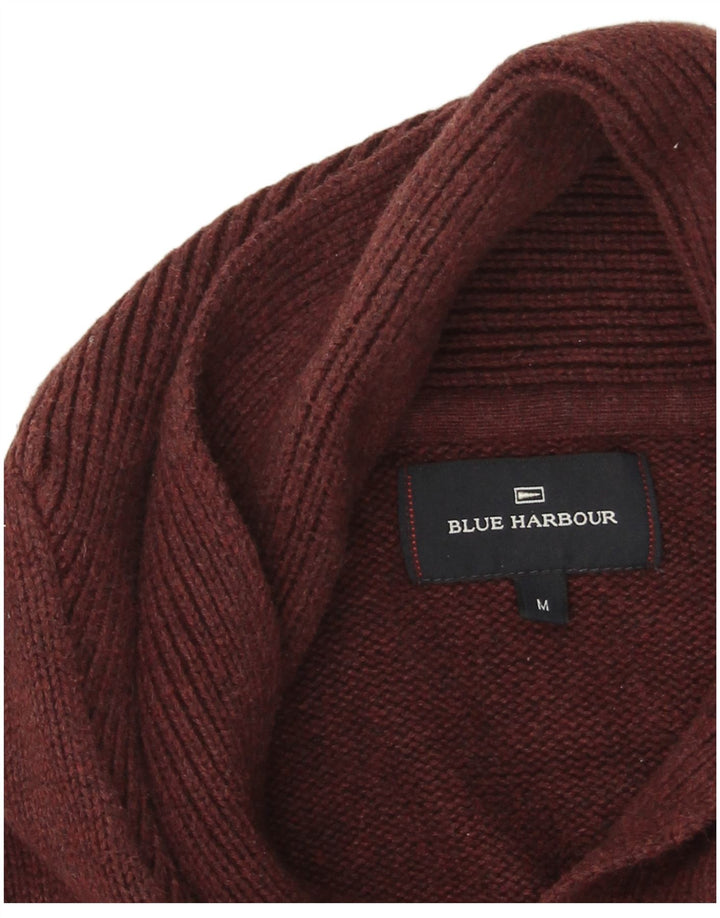 Marks & Spencer Pulover pentru bărbați, Blue Harbour, cu gâtul șal, Burgundy mediu