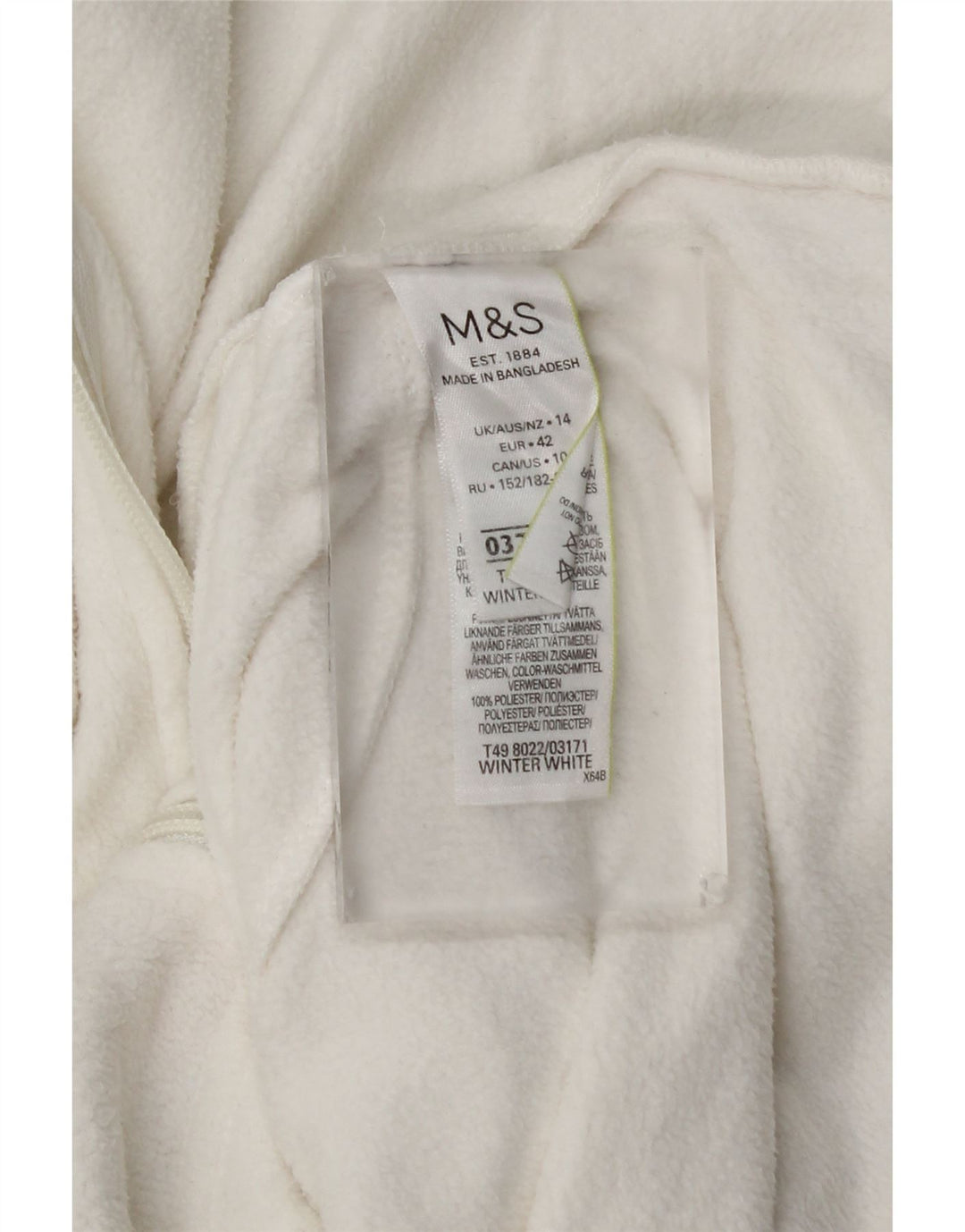 Jachetă pentru femei Marks & Spencer din lână UK 14, mare, alb, poliester