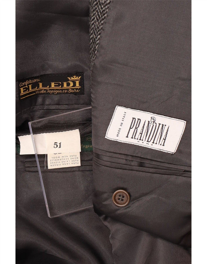 Jachetă pentru bărbați PRANDINA, cu 3 nasturi, IT 51, mare, gri Herringbone