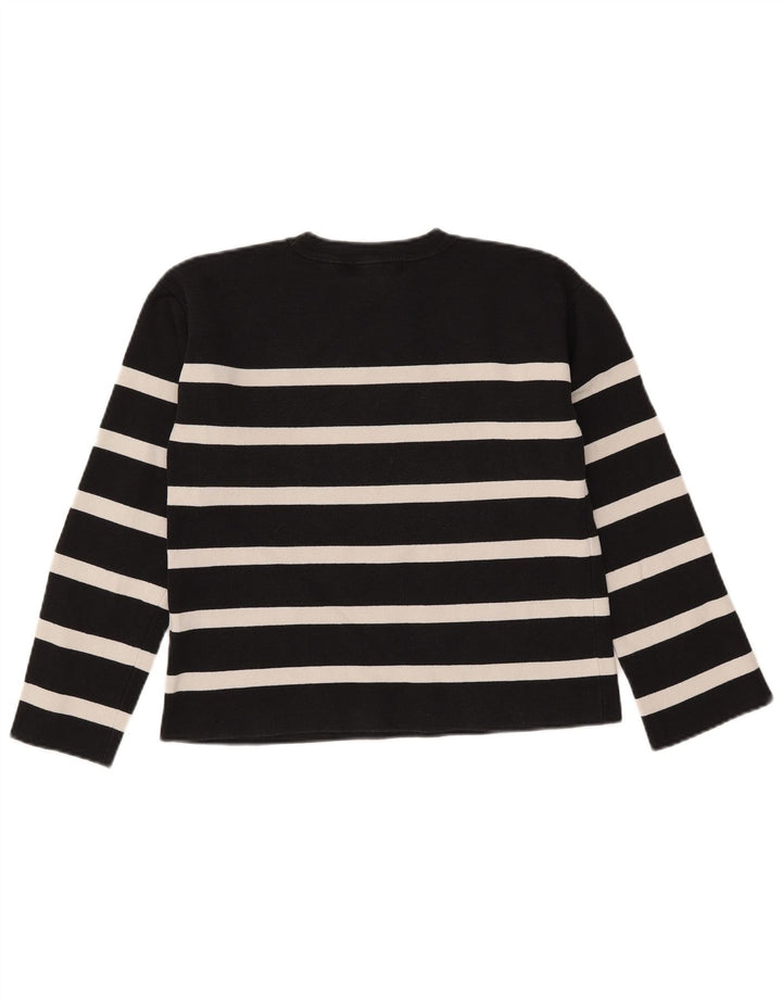 Pulover pentru femei Marks & Spencer cu decolteu triplu UK 12 mediu cu dungi negre