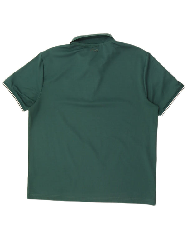 Fila Mens Polo Shirt XL Green Polyester