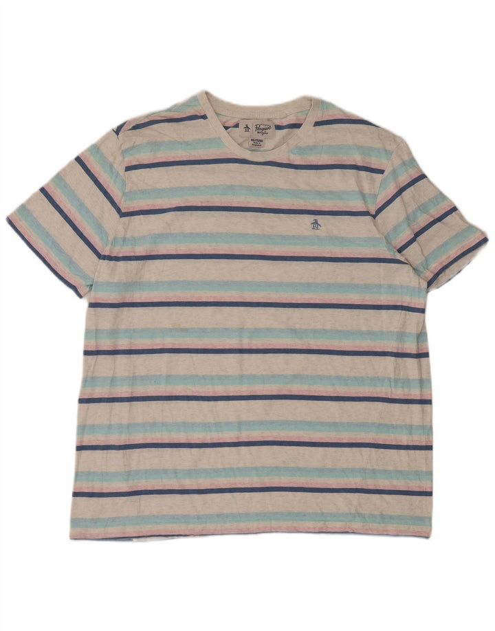 Tricou pentru bărbați Penguin Top 2XL Bumbac cu dungi albe