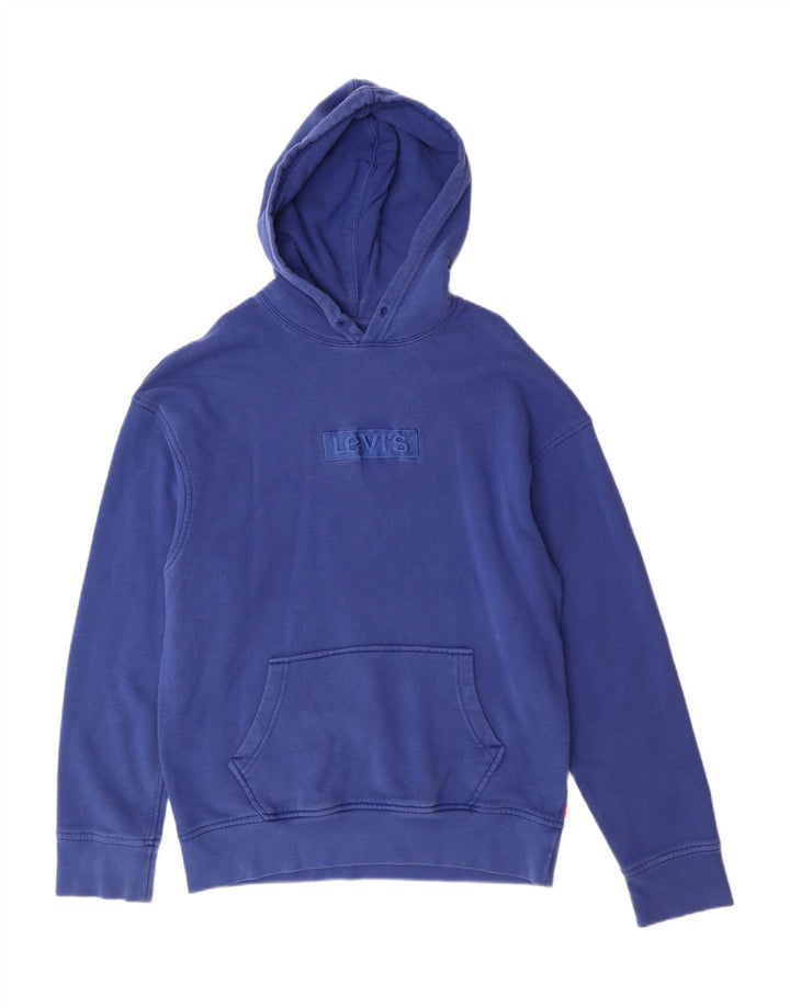 Pulover Levi's pentru bărbați cu capota, albastru mediu, bumbac