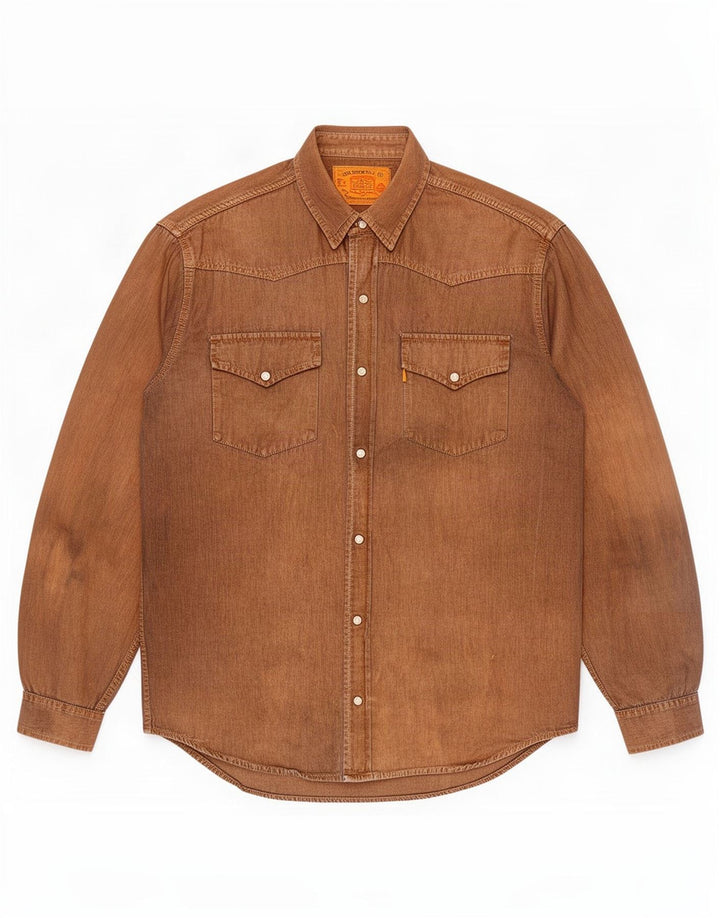 Cămașă de blugi pentru bărbați Levi's, bumbac maro mediu