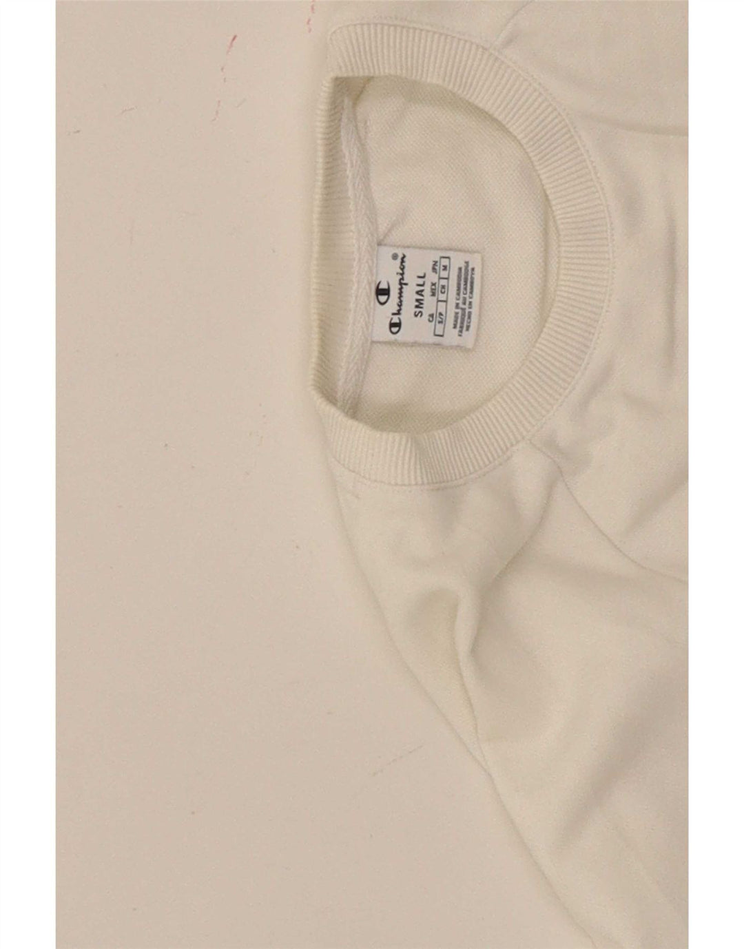 Top Crop grafic supradimensionat pentru femei Champion cu mânecă lungă UK 10 Small White