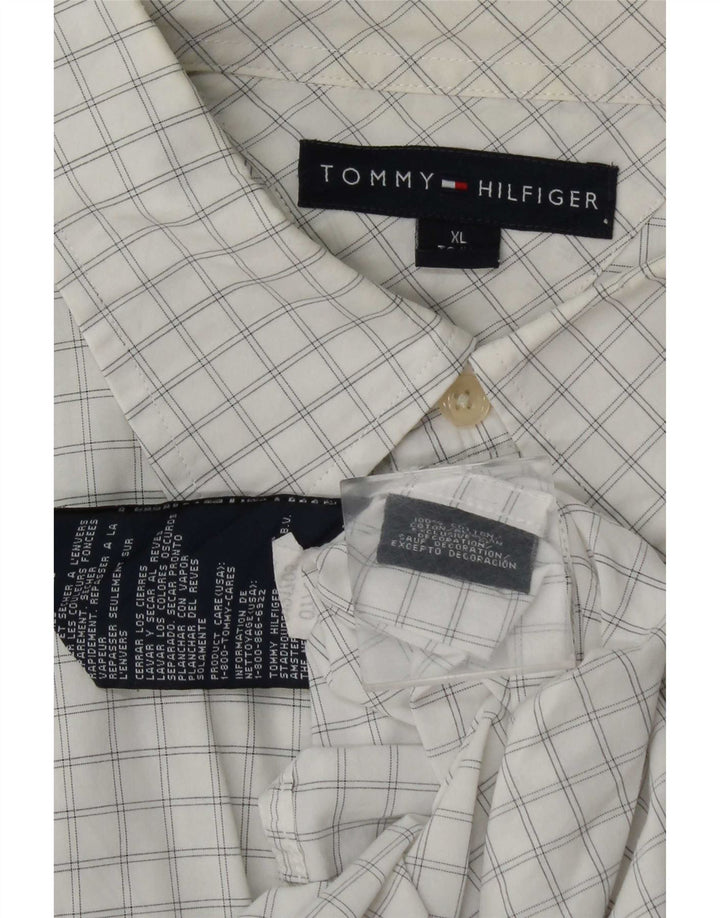 Cămașă pentru bărbați Tommy Hilfiger XL, bumbac cu carouri albe
