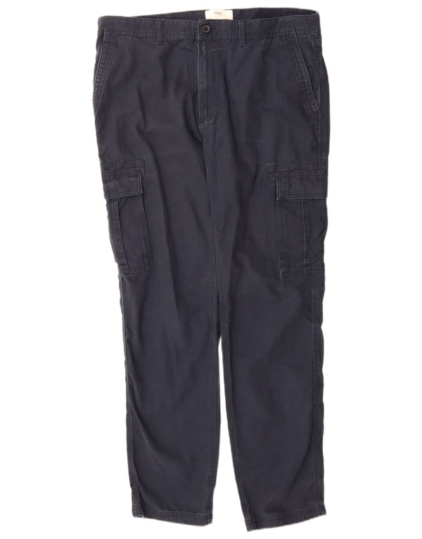Pantaloni cargo conici pentru bărbați Marks & Spencer L36 L33 Bumbac bleumarin