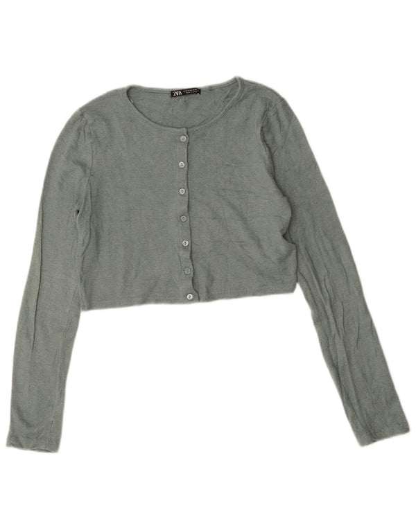Pulover cardigan pentru femei Zara UK 12 Medium Green Viscose