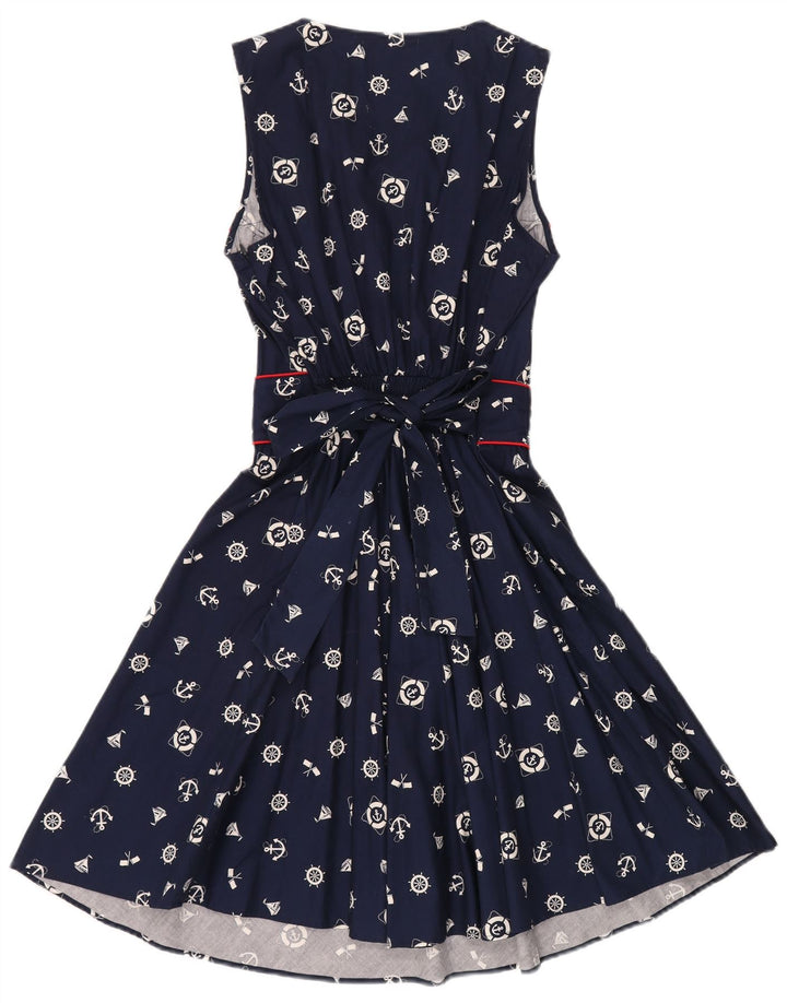 Rochie A-Line pentru femei Trollied Dolly, cu model abstract, UK 14, mare, bleumarin