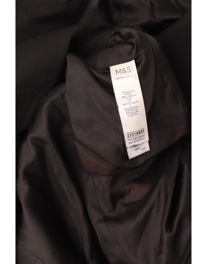 MARKS & SPENCER Jachetă pentru bărbați cu 2 nasturi, UK 40 Poliester mediu negru
